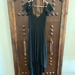 Express high low off shoulder black dress
